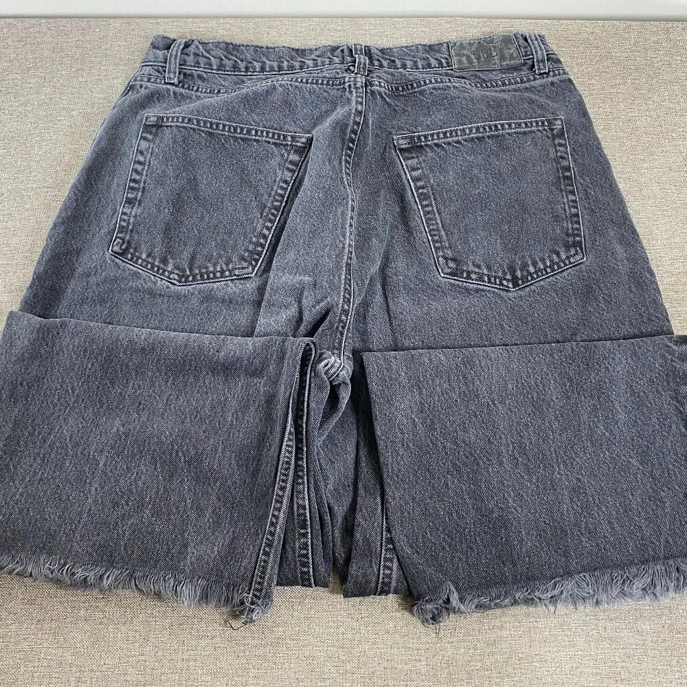 Urban Outfitters BDG Jack Wide Leg Jeans Men's 34 High Rise Gray Frayed Hem - Picture 6 of 14